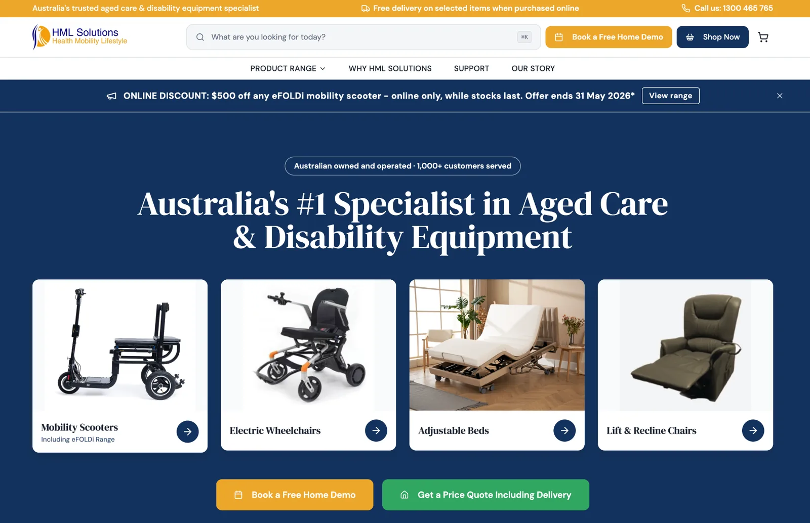 After desktop website redesign for HML Solutions - RETAIL by Kind Digital