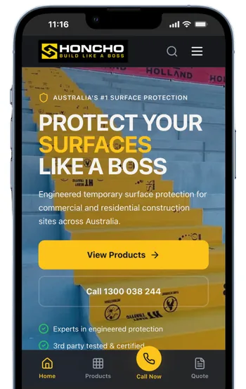 After mobile website design for Honcho Supplies - TRADE & SUPPLIES by Kind Digital